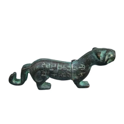 Chinese Old tibet brass Bronze fine Rare Tibet collection tiger-shaped home decoration metal handicraft