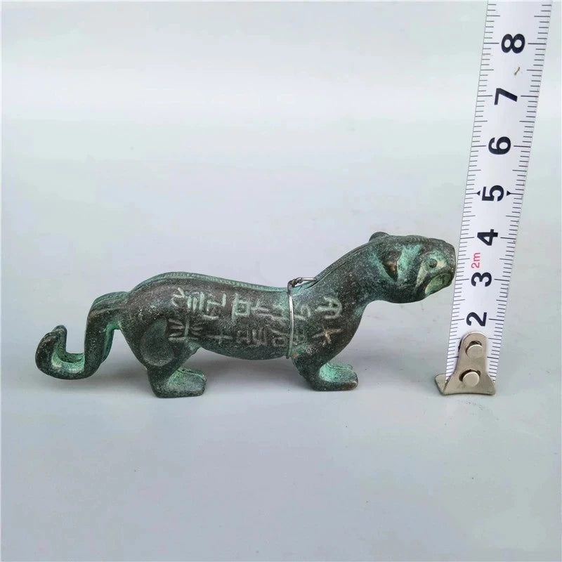 Chinese Old tibet brass Bronze fine Rare Tibet collection tiger-shaped home decoration metal handicraft