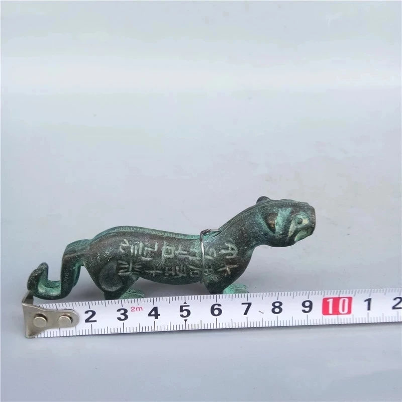 Chinese Old tibet brass Bronze fine Rare Tibet collection tiger-shaped home decoration metal handicraft