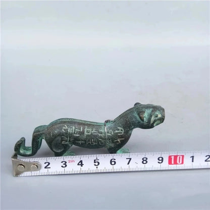 Chinese Old tibet brass Bronze fine Rare Tibet collection tiger-shaped home decoration metal handicraft