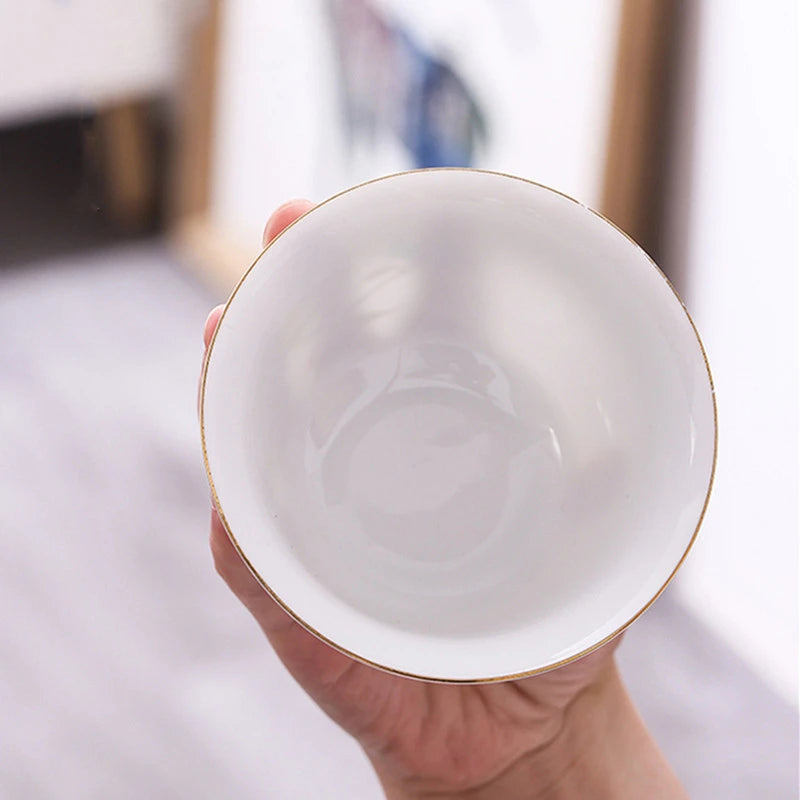 Chinese Phnom Penh White Porcelain Gaiwan Hand Painted Flowers Pattern Tea Bowl Home Ceramic Teacup Teaware Single Cup 180ml