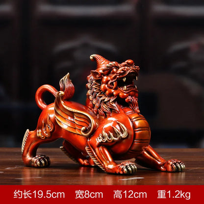 Chinese Pixiu Statues Sculptures Figurines Miniatures Statue Copper  Kirin Statue  Ornaments Crafts Home Mascot Decoration