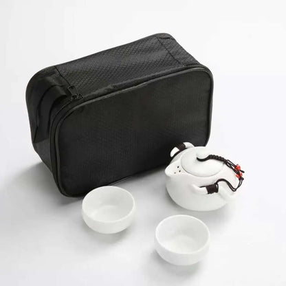 Chinese Pot and Cup Tea Set Travel Kung Fu Ceramic Portable Teacups Teapot Porcelain Gaiwan Cups Ceremony Tools Handmade Mini
