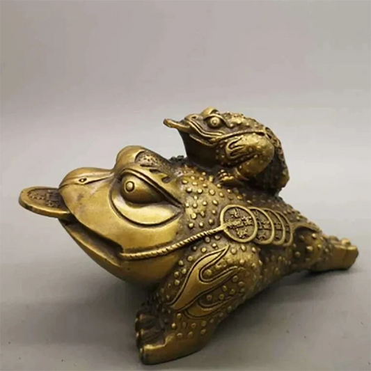 Chinese Pure Brass Golden Toad Statue