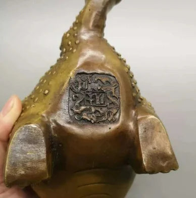 Chinese Pure Brass Golden Toad Statue