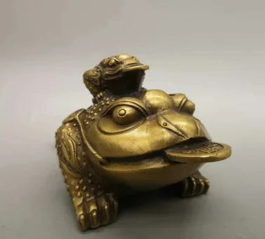 Chinese Pure Brass Golden Toad Statue