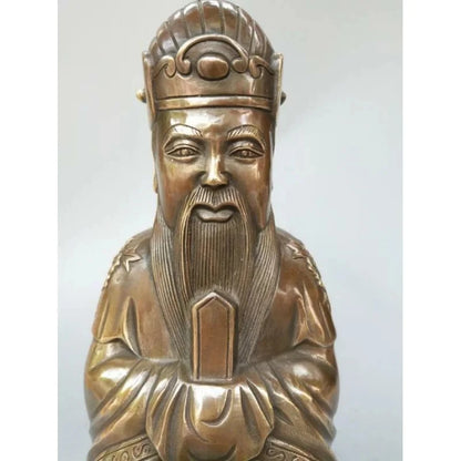 Chinese Pure Brass Kitchen God Buddha Statue
