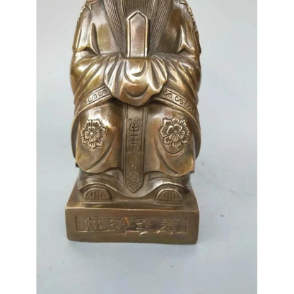Chinese Pure Brass Kitchen God Buddha Statue