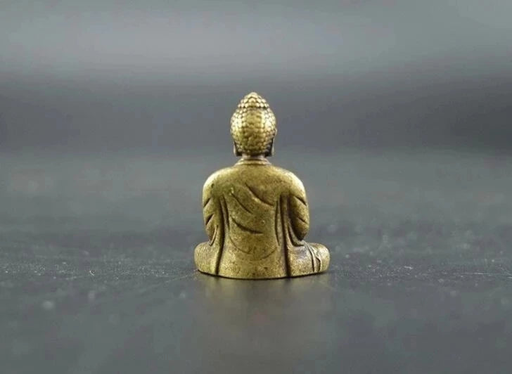 Chinese Pure Brass Sakyamuni Buddha Small Statue