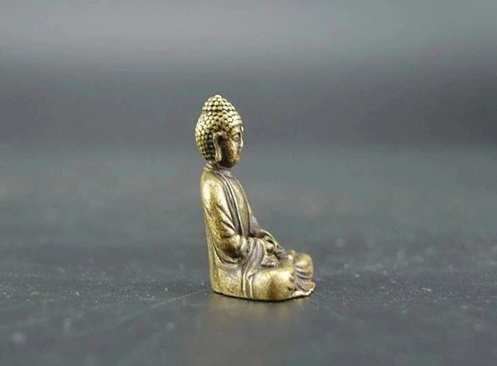 Chinese Pure Brass Sakyamuni Buddha Small Statue