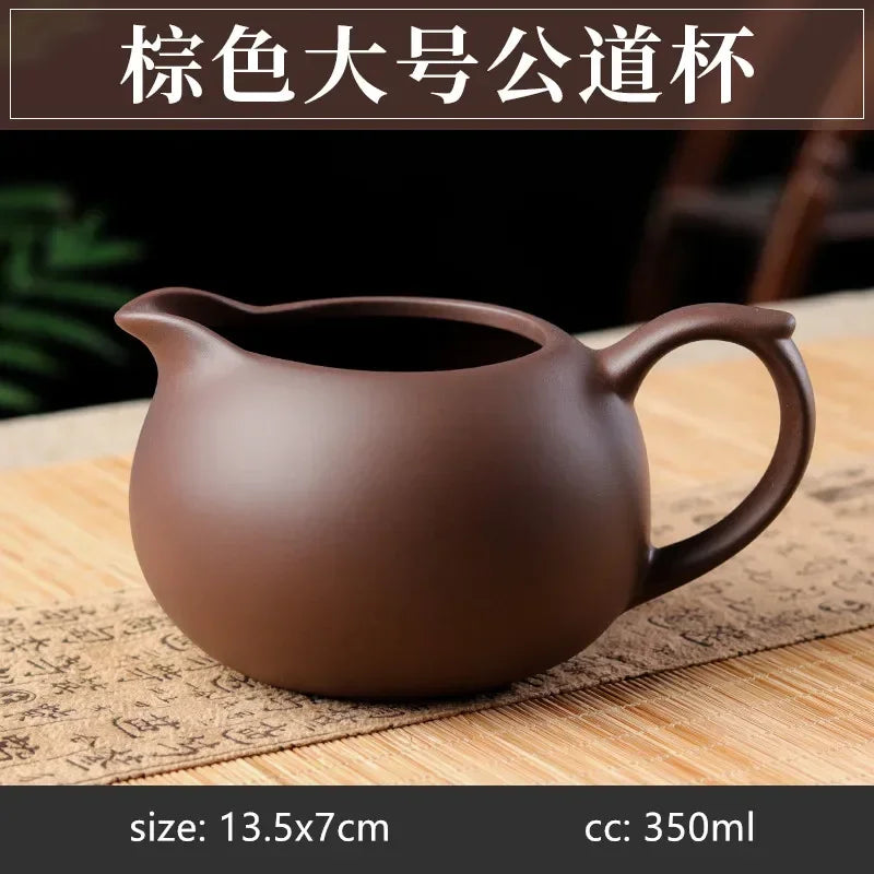 Chinese Purple Clay Fair Cup Cha Hai Master Teacup Handmade Tea Set Accessories Household Drinkware Large Capacity Tea Separator