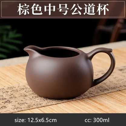 Chinese Purple Clay Fair Cup Cha Hai Master Teacup Handmade Tea Set Accessories Household Drinkware Large Capacity Tea Separator