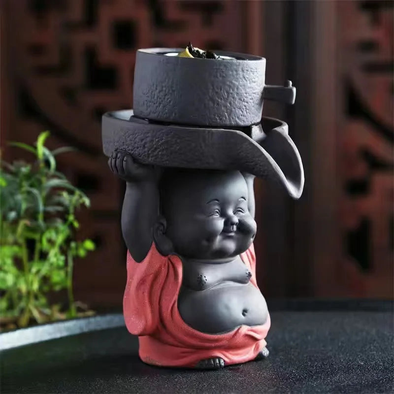 Chinese Purple Clay Little Monk Tea Pet Pee Boy Lucky Tea Pet Ceramics Tea Pet Filter Tea Strainer Teaware Accessories