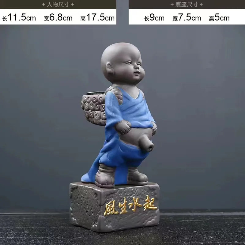 Chinese Purple Clay Little Monk Tea Pet Pee Boy Lucky Tea Pet Ceramics Tea Pet Filter Tea Strainer Teaware Accessories