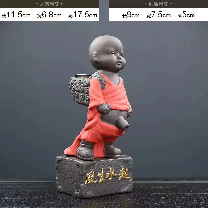 Chinese Purple Clay Little Monk Tea Pet Pee Boy Lucky Tea Pet Ceramics Tea Pet Filter Tea Strainer Teaware Accessories