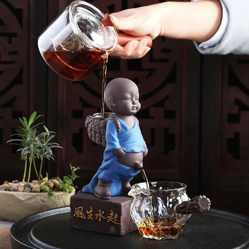 Chinese Purple Clay Little Monk Tea Pet Pee Boy Lucky Tea Pet Ceramics Tea Pet Filter Tea Strainer Teaware Accessories