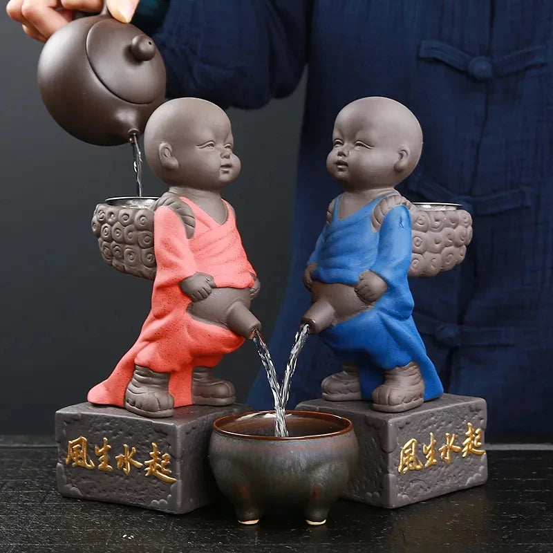 Chinese Purple Clay Little Monk Tea Pet Pee Boy Lucky Tea Pet Ceramics Tea Pet Filter Tea Strainer Teaware Accessories