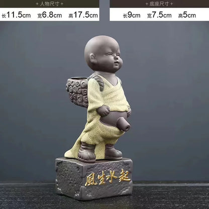 Chinese Purple Clay Little Monk Tea Pet Pee Boy Lucky Tea Pet Ceramics Tea Pet Filter Tea Strainer Teaware Accessories