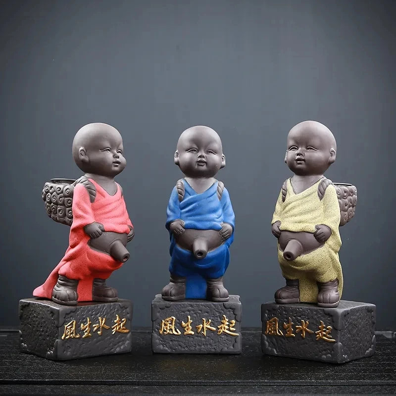 Chinese Purple Clay Little Monk Tea Pet Pee Boy Lucky Tea Pet Ceramics Tea Pet Filter Tea Strainer Teaware Accessories