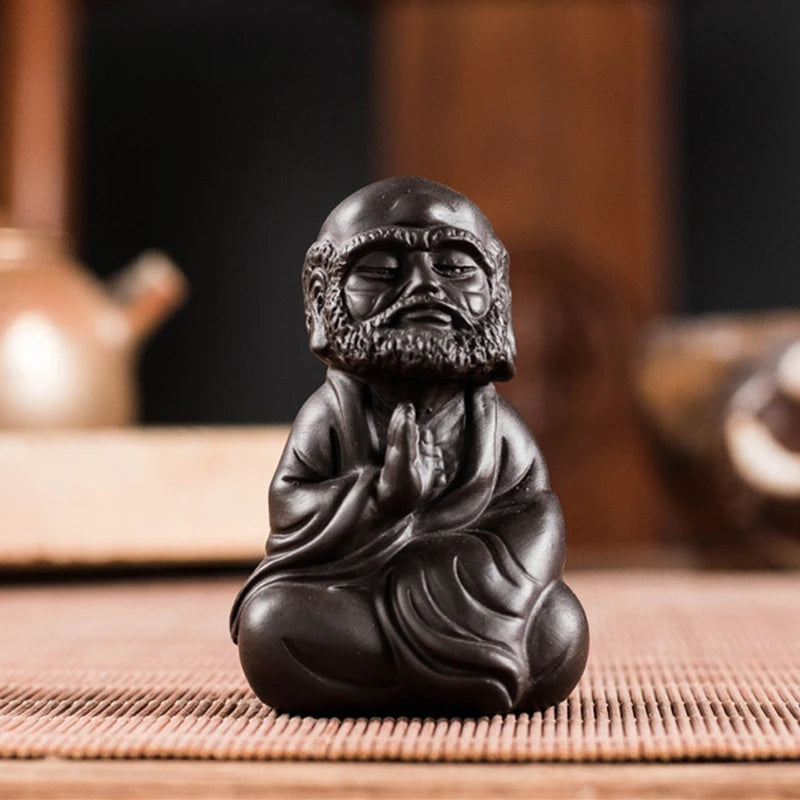 Chinese Purple Clay Tea Pet Handmade Figure Statue Ornaments Sculpture Crafts Home Tea Set Decoration Accessories Gifts