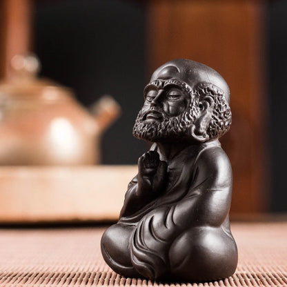 Chinese Purple Clay Tea Pet Handmade Figure Statue Ornaments Sculpture Crafts Home Tea Set Decoration Accessories Gifts