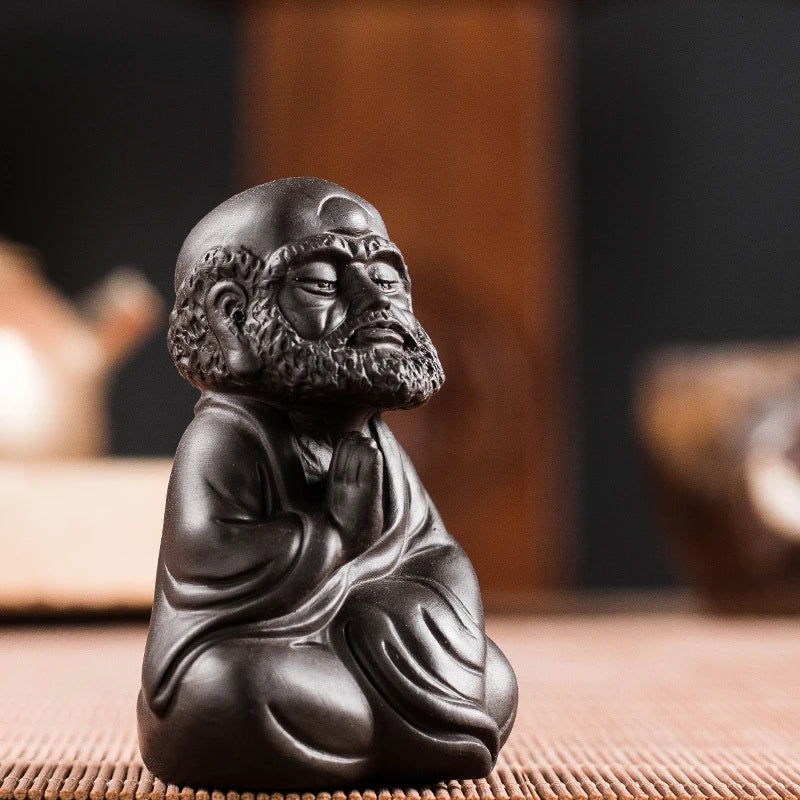 Chinese Purple Clay Tea Pet Handmade Figure Statue Ornaments Sculpture Crafts Home Tea Set Decoration Accessories Gifts
