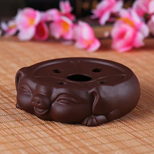 Chinese Purple Clay Tea Set Supplies Handmade Teapot Base Purple Sand Animal Model Tea Tray Traditional Tea Accessories