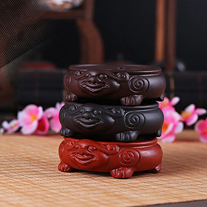 Chinese Purple Clay Tea Set Supplies Handmade Teapot Base Purple Sand Animal Model Tea Tray Traditional Tea Accessories