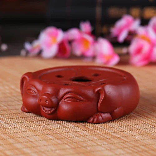 Chinese Purple Clay Tea Set Supplies Handmade Teapot Base Purple Sand Animal Model Tea Tray Traditional Tea Accessories