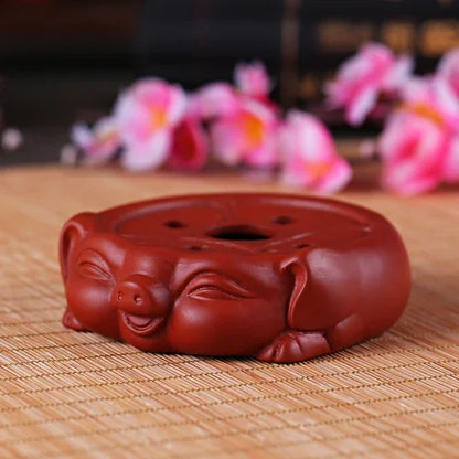Chinese Purple Clay Tea Set Supplies Handmade Teapot Base Purple Sand Animal Model Tea Tray Traditional Tea Accessories