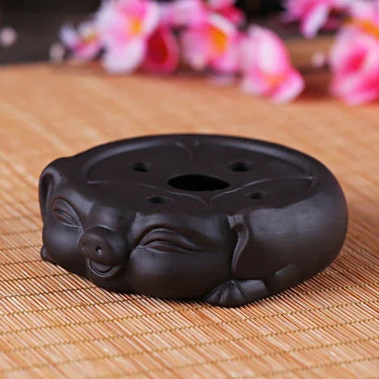 Chinese Purple Clay Tea Set Supplies Handmade Teapot Base Purple Sand Animal Model Tea Tray Traditional Tea Accessories