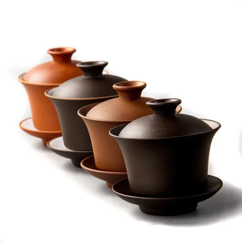 Chinese Purple Clay Teaset 11 Pieces Teaware Set Traditional Gaiwan Tea Cups Tureen Zisha Tea Pots Tea Brew Kung Fu Tea Cup
