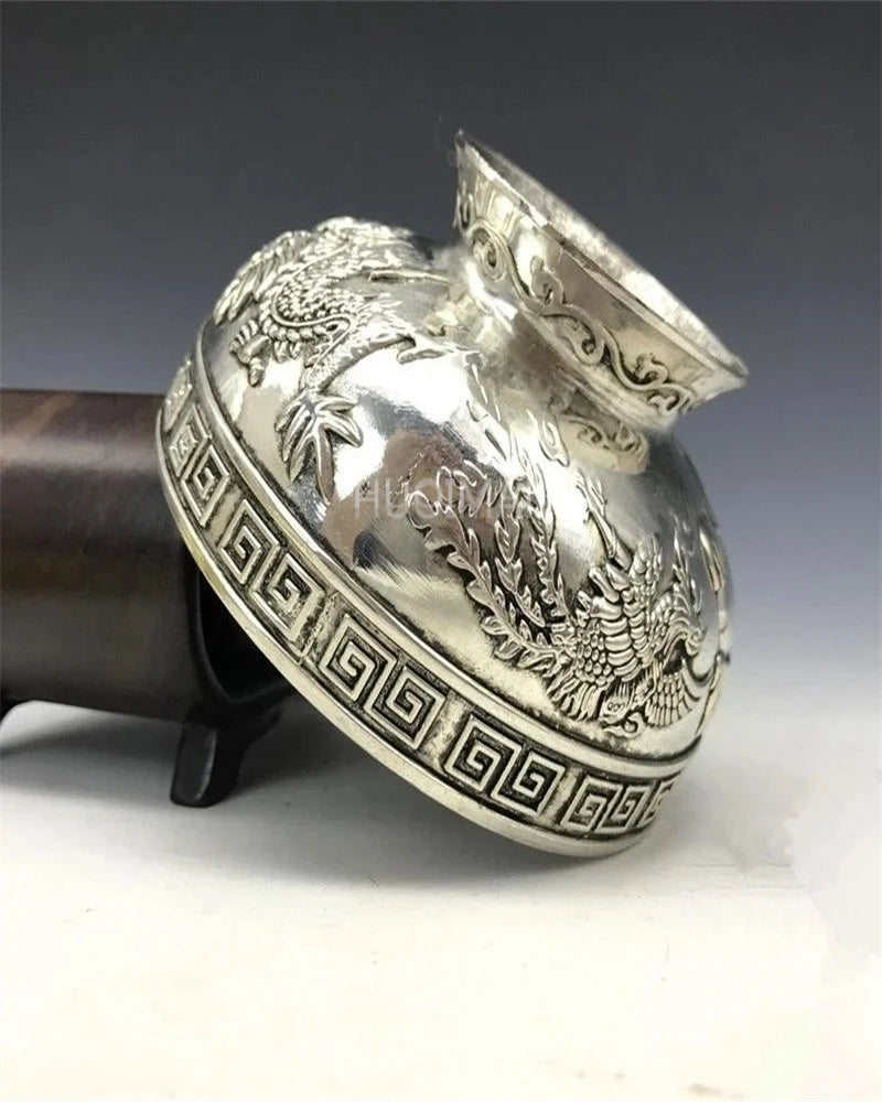 Chinese Rare Collectibles Old Handwork Tibet - Silver Bowl Metal Handicraft