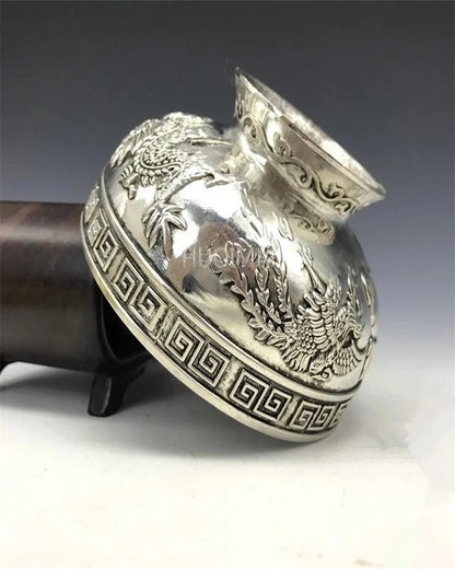 Chinese Rare Collectibles Old Handwork Tibet - Silver Bowl Metal Handicraft