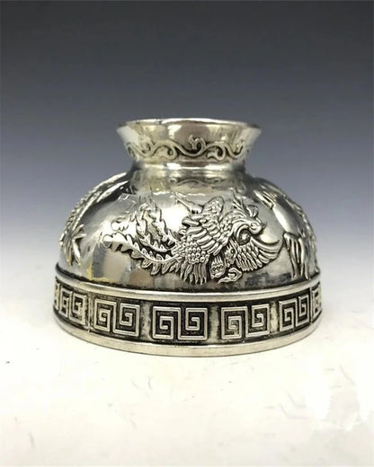 Chinese Rare Collectibles Old Handwork Tibet - Silver Bowl Metal Handicraft