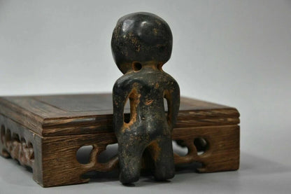 Chinese Red mountain culture Iron meteorite carved Alien