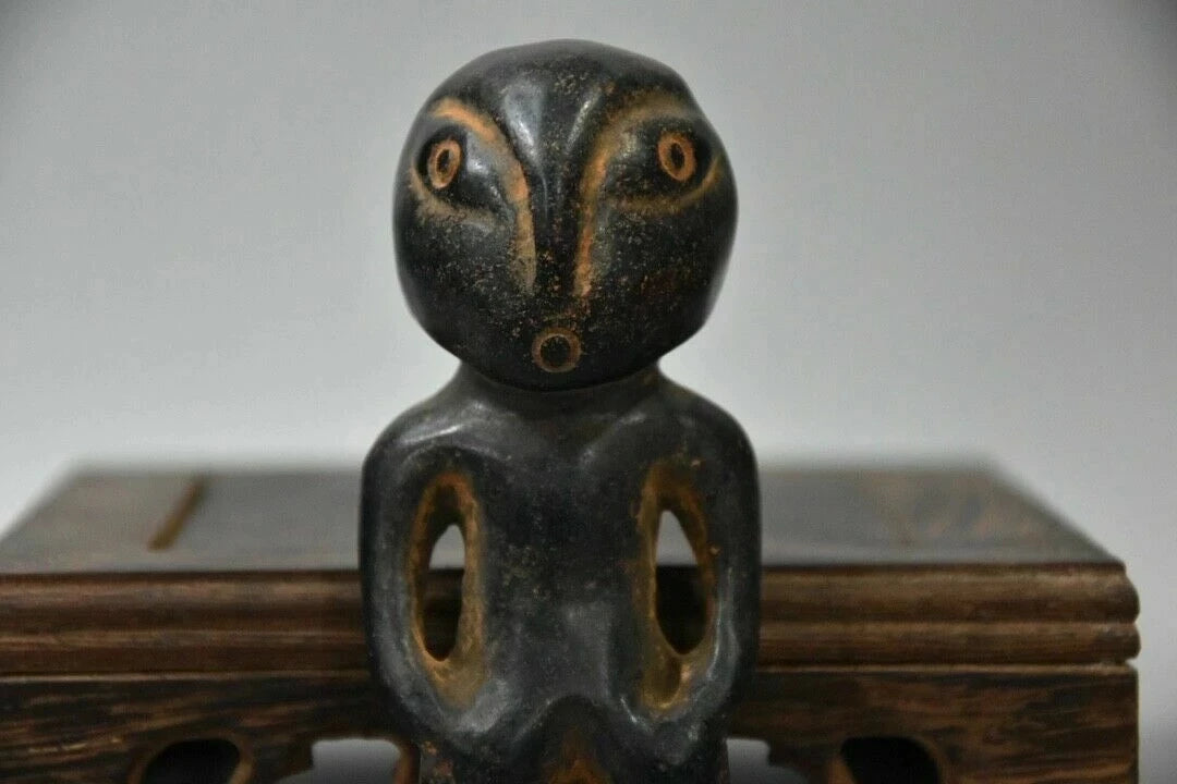 Chinese Red mountain culture Iron meteorite carved Alien