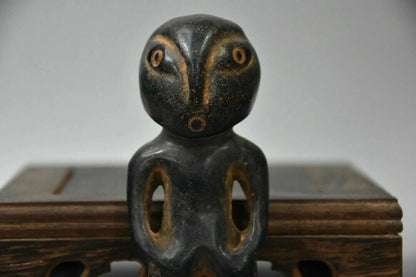 Chinese Red mountain culture Iron meteorite carved Alien