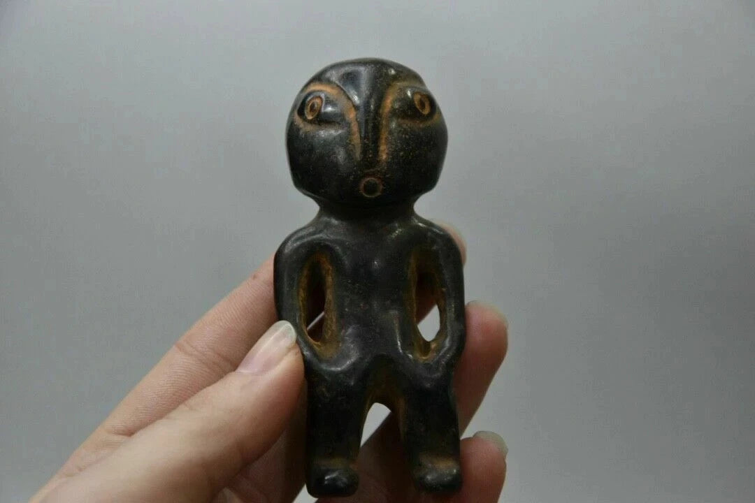 Chinese Red mountain culture Iron meteorite carved Alien