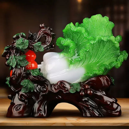 Chinese Resin Cabbage Gourd Decor Handicraft Home Lucky Office Living Room Entrance Opening Gifts