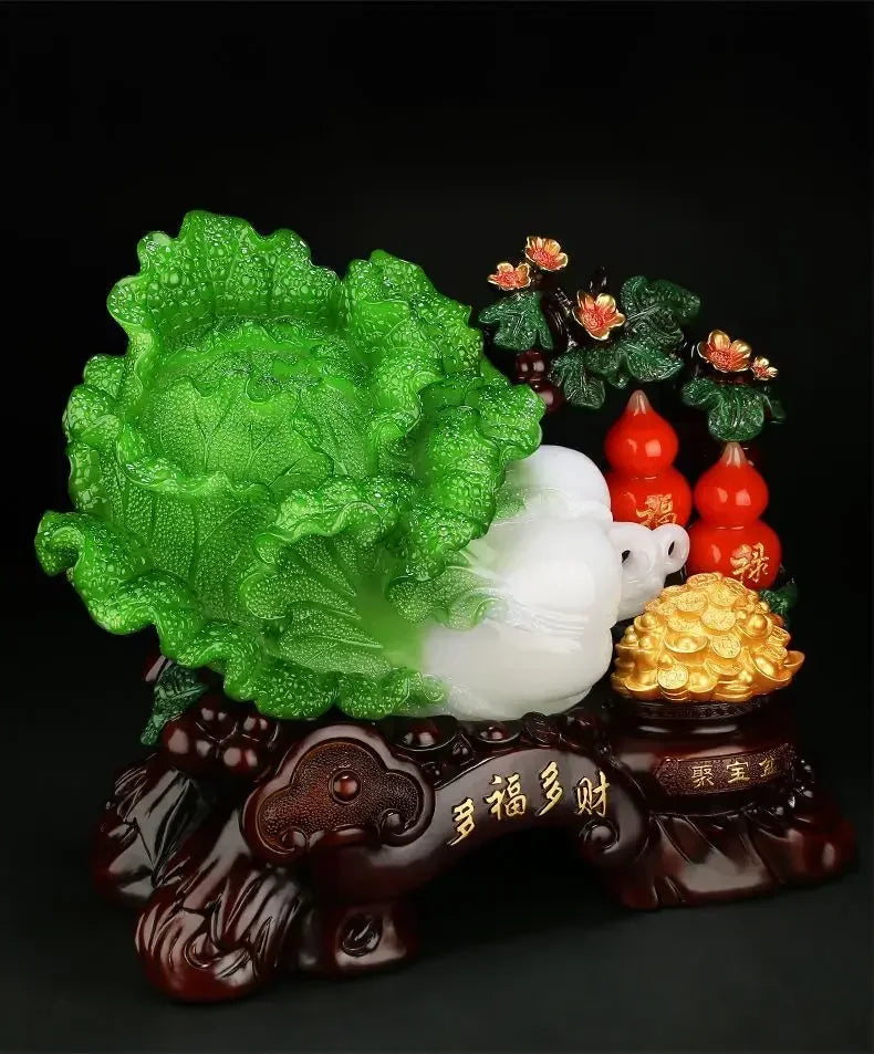 Chinese Resin Cabbage Gourd Decor Handicraft Home Lucky Office Living Room Entrance Opening Gifts