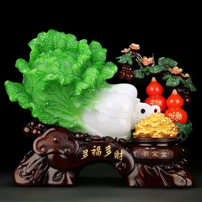 Chinese Resin Cabbage Gourd Decor Handicraft Home Lucky Office Living Room Entrance Shop Opening Gifts Miniatures