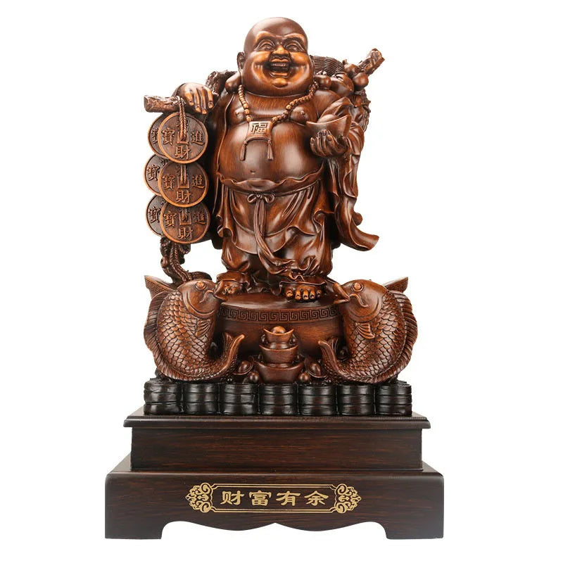 Chinese Resin Laughing Buddha Statue Four Styles of Lucky Dragon Tortoise Buddha Modern Art Sculpture Home Decoration