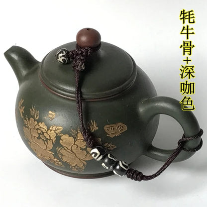 Chinese Single-use Teapot Rope Natural Bodhi Root Lotus Handmade Purple Sand Teacup Full Handmade