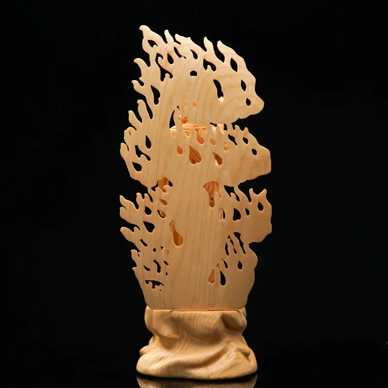 Chinese Solid Wood Acala Achala Fudo Mingwang  Sculpture Home Decor Wood Carving Statue Sculpture Home Decor Crafts