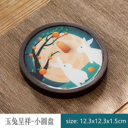 Chinese Style Bamboo Tea Tray Living Room Tea Table Trays Decorative High Grade Teapot Base Tray Tradition Tea Set Accessories