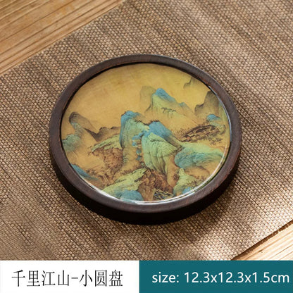 Chinese Style Bamboo Tea Tray Living Room Tea Table Trays Decorative High Grade Teapot Base Tray Tradition Tea Set Accessories