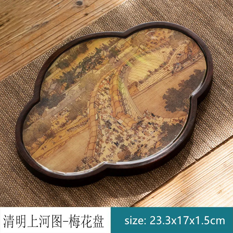Chinese Style Bamboo Tea Tray Living Room Tea Table Trays Decorative High Grade Teapot Base Tray Tradition Tea Set Accessories