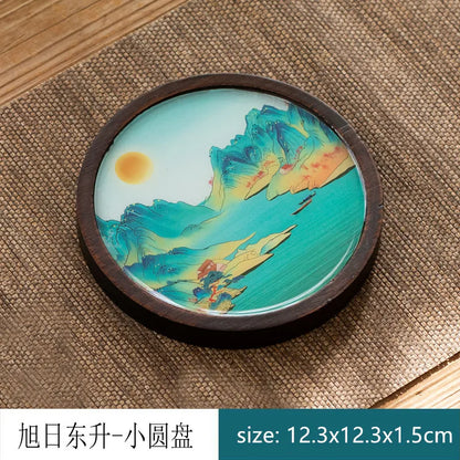 Chinese Style Bamboo Tea Tray Living Room Tea Table Trays Decorative High Grade Teapot Base Tray Tradition Tea Set Accessories