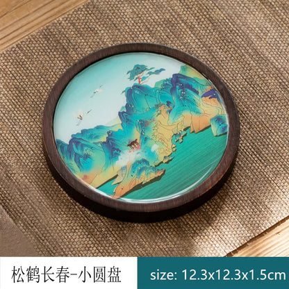 Chinese Style Bamboo Tea Tray Living Room Tea Table Trays Decorative High Grade Teapot Base Tray Tradition Tea Set Accessories